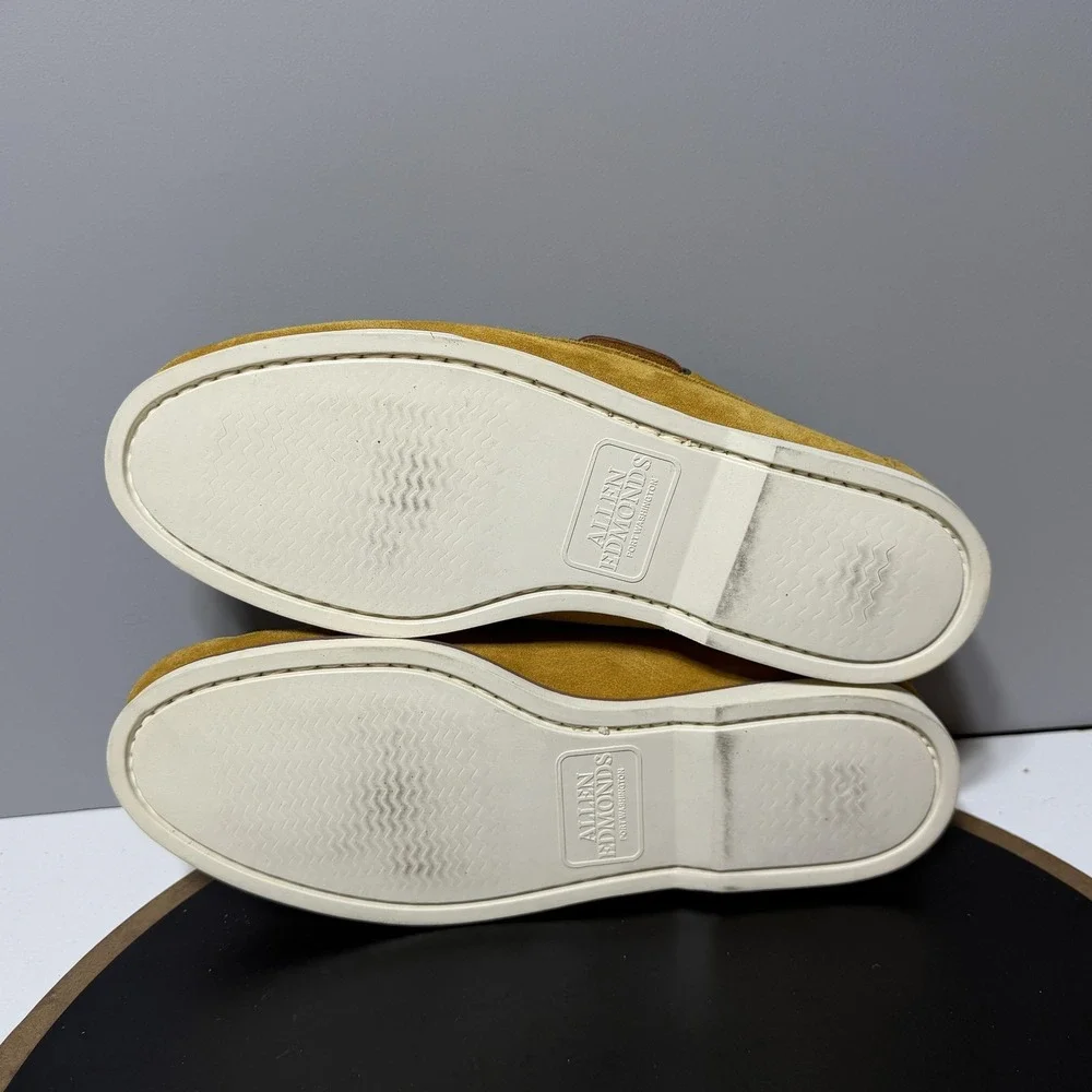 Allen Edmonds Shoes Mens Size 9 D Yellow Suede Boat Moc Toe Casual Forte 10